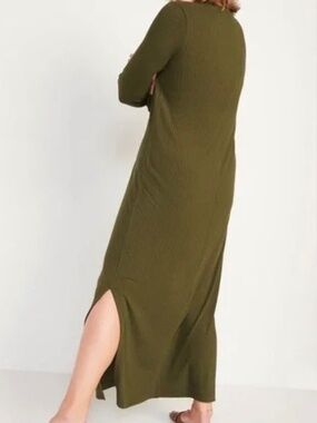 NWT Old navy  scoop neck olive ribbed knit long sleeves dress size xxl